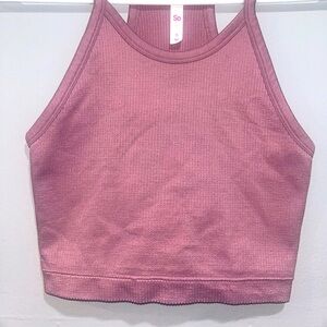 Pink Ribbed Tank Top